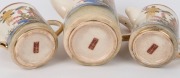 SATSUMA three piece Japanese earthenware tea service, 20th century, ​​​​​​​the pot 17cm high - 2