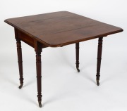 A Georgian mahogany Pembroke table with ring turned legs, early 19th century, 72cm high, 48cm (extends to 98cm) wide, 82cm deep - 2