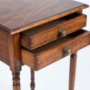 A Georgian mahogany two drawer occasional table, early 19th century, 74cm high, 47cm wide, 40cm deep - 2