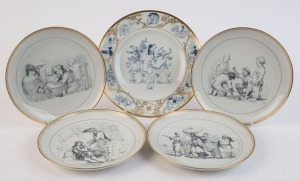 BING & GRONDAHL "Hans Christian Andersen" group of five assorted Danish porcelain plates, 20th century, the largest 24.5cm diameter