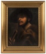 Framed oil painting portrait of a man in gilt frame, ​​​​​​​56 x 66cm overall