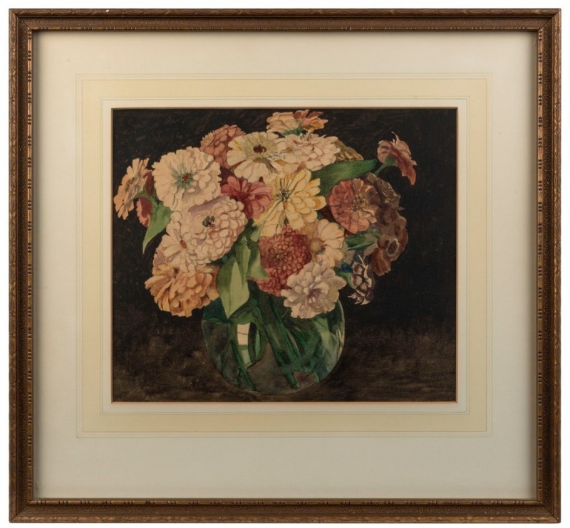 ARTIST UNKNOWN, (floral still life), watercolour, 29 x 33cm, 51 x 53cm overall