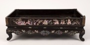 An antique Vietnamese wedding tray, rosewood and silver inlaid with mother of pearl, circa 1860, ​​​​​​​10cm high, 31cm wide, 19cm deep - 2