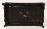 An antique Vietnamese wedding tray, rosewood and silver inlaid with mother of pearl, circa 1860, ​​​​​​​10cm high, 31cm wide, 19cm deep - 5