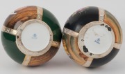 DRESDEN German porcelain pair of bottle vases, 19th century, blue crown mark stamped "Dresden", ​​​​​​​33cm high - 3