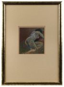 ARTIST UNKNOWN, (reclining nude), pastel, signed lower right (illegible), ​​​​​​​17 x 15cm, 52 x 37cm overall - 2