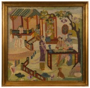 An antique Chinese wool work tapestry, 18th/19th century, ​​​​​​​65 x 65cm overall - 2