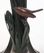 ZUI&nbsp;SHO Japanese bronze vase with bird and iris decoration, 20th century, two character mark to base, ​​​​​​​40cm high, 31cm wide - 3