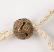 A fine Japanese black lacquered inro&nbsp;with decorative metal&nbsp;ojime&nbsp;and red lacquered netsuke, Meiji period, the inro&nbsp;8.5cm high - 3