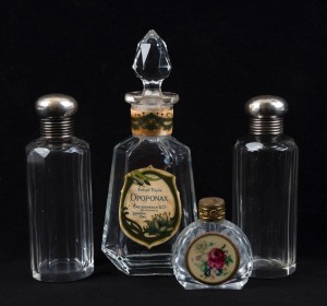 Four assorted vintage perfume bottles, early 20th century, ​​​​​​​the largest 14cm high