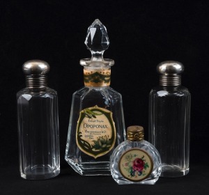 Four assorted vintage perfume bottles, early 20th century, the largest 14cm high