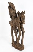 A Dogon sculpture of a horse and rider, carved wood, Mali, West Africa, an impressive ​​​​​​​175cm high - 2