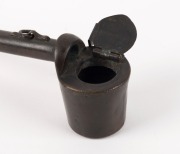 An antique Chinese scholar's travelling ink and brush holder, cast bronze, Qing Dynasty, 19th century, 23cm long - 3