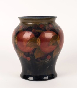 MOORCROFT "Pomegranate" pottery vase, A/F, circa 1930s, impressed "Moorcroft, Made In England" with green signature, 16.5cm high