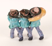 BOSSE Austrian pottery band figural group, circa 1930s, 21cm high, 23cm wide - 2