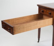 An antique English mahogany library folio table with two full length drawers, mid 19th century, ​​​​​​​76cm high, 52cm wide, 92cm deep - 3