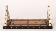 An antique Indian Sideli&nbsp;mosaic adjustable bookstand, ivory, silver, ebony and sandalwood, circa 1870, 10.5cm high, 23cm wide when closed - 2