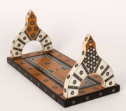 An antique Indian Sideli&nbsp;mosaic adjustable bookstand, ivory, silver, ebony and sandalwood, circa 1870, 10.5cm high, 23cm wide when closed - 3