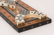 An antique Indian Sideli&nbsp;mosaic adjustable bookstand, ivory, silver, ebony and sandalwood, circa 1870, 10.5cm high, 23cm wide when closed - 4