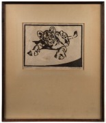 NORBETINE VON BRESSLERN-ROTH (1891-1978), Tiger, woodblock, signed in pencil in the lower margin "Bresslern-Roth, Handdruckt", original frame and mount, 19 x 24cm, 47 x 40cm overall - 2