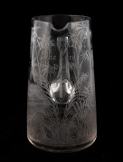 An antique English glass water jug engraved "HOSANNA THE LORD WILL PROVIDE, THE GOOD SHEPHERD, JERUSALEM", circa 1860s, ​​​​​​​20.5cm high - 2