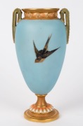 ROYAL WORCESTER antique English porcelain swan vase signed "C.H.C. BALDWYN", 19th century, puce factory mark to base, ​​​​​​​18.5cm high - 2