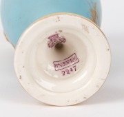 ROYAL WORCESTER antique English porcelain swan vase signed "C.H.C. BALDWYN", 19th century, puce factory mark to base, ​​​​​​​18.5cm high - 3
