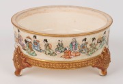 SATSUMA Kinkozan&nbsp;antique Japanese earthen ware circular box, Meiji period, 19th/20th century, 7cm high, 9.5cm wide - 5