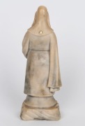 A Chinese carved marble statue of a sage, adorned with pearls and semiprecious stones, 19th/20th century, ​​​​​​​25cm high - 2