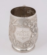 An antique Indian silver christening mug by J. BOSECK & Co. of Calcutta, 19th century, ​​​​​​​8cm high, 134 grams - 2