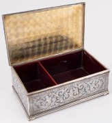 A Thai silver and niello cigarette box with timber lining, 20th century, ​​​​​​​15cm wide - 2