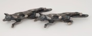 A pair of English sterling silver fox statues, 20th century, ​​​​​​​16cm long, 470 grams total - 3