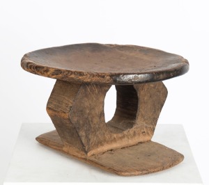 A tribal stool, carved wood East African origin, 20cm high, 32cm wide PROVENANCE: The Brosset collection 