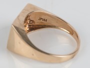 A 9ct yellow gold gent's ring, set with 15 brilliant cut white diamonds, stamped "9ct", ​​​​​​​5.3 grams - 2