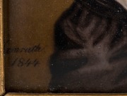 K.P.M. antique German porcelain plaque portrait of a lady, dated verso 1844, ​​​​​​​12 x 9.5cm, 19 x 16.5cm overall - 2