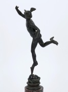 MERCURY the God of eloquence, Grande Tour patinated bronze statue on rouge marble base, circa 1860, 37cm high - 2