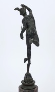 MERCURY the God of eloquence, Grande Tour patinated bronze statue on rouge marble base, circa 1860, 37cm high - 3