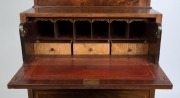 An English Sheraton revival blind bookcase with fine Adams style inlay to the upper section. The base of four drawers, the upper a well fitted secretaire, terminating with a scroll shaped apron and bracket feet, circa 1900. 203cm high, 89cm wide, 54cm dee - 2