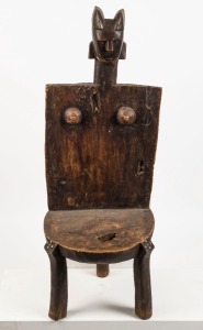 A tribal chair of female form, carved wood, African origin, ​​​​​​​103cm high