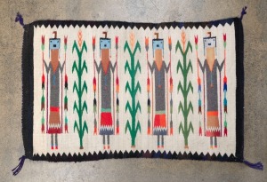 NAVAJO hand-woven wool rug, purchased in New Mexico in 1974, ​​​​​​​120 x 70cm