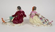 MEISSEN pair of German antique porcelain figural sweetmeat dishes, 18th/19th century, blue mark to base, ​​​​​​​the larger 17cm high, 25cm wide - 3