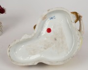 MEISSEN pair of German antique porcelain figural sweetmeat dishes, 18th/19th century, blue mark to base, ​​​​​​​the larger 17cm high, 25cm wide - 4