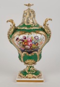 DAVENPORT antique English porcelain potpourri lidded mantel urn, 19th century, puce factory mark to lid and base, ​​​​​​​39cm high - 3