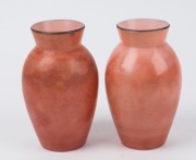 A pair of antique glass vases with Japanese inspired decoration, 19th century, ​​​​​​​16cm high - 2