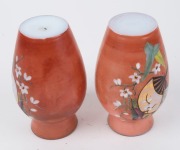 A pair of antique glass vases with Japanese inspired decoration, 19th century, ​​​​​​​16cm high - 3