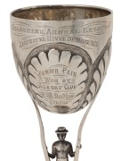 WILLIAM EDWARDS (attributed) Australian silver rowing trophy, inscribed "MELBOURNE ANNUAL REGATTA, Saltwater River, 20th March, 1875. Junior Pair Won by Albert Club. F. W. NEEDHAM, Stroke.", 17.5cm high, 102 grams - 2