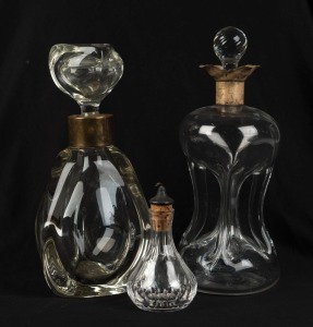 Two decanters and a bitters bottle, 20th century, (3 items), ​​​​​​​the largest 28cm high