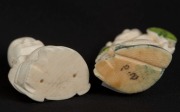 Two carved ivory Buddha statues, 20th century, ​​​​​​​the larger 5cm high - 2