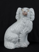 STAFFORDSHIRE group of four assorted antique dog statues, 19th century, ​​​​​​​the largest 26cm high - 3