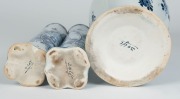Three Dutch Delft blue and white ceramic vases, early 20th century, ​​​​​​​the largest 27cm high - 2